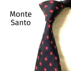 Monte Santoモンテサント　ネクタイ　ペイズリー　ドットブラック系のサムネイル