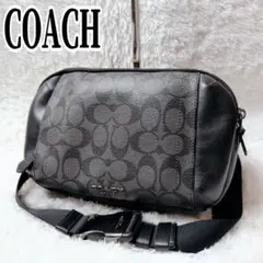 6027◯ COACH ショルダーバッグ シグネチャー ブラック レザー - メルカリ