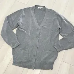 美品制服VネックカーディガングレーLLオーバーサイズ制服ディズニーJK高校生女子