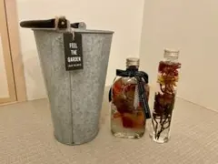 ハーバリウム2個＋アルミバケツポット　フラワーベース　セット販売
