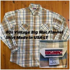 80sビッグマックBIG MACフランネルシャツJCペニーUSAアメリカ製LT