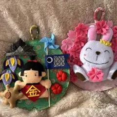 フェルトリース☆金太郎飾り・桜うさぎちゃん☆ ♡まめこ様専用♡
