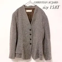 クリスチャンオジャール ノーカラージャケット ヨーロッパ生地 ツイード 0363