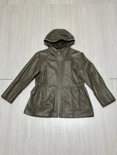 DAMA】イタリアンラムレザー フーデットハーフコート カーキ - メルカリ