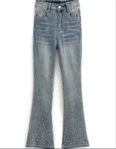 【即発送❗️】GRL ビジューデニムフレアパンツ　at2310