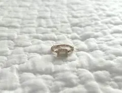 agete アガットK10エメラルドカット5号ピンキーリング