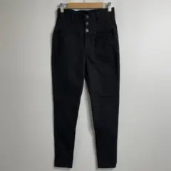 GRL　ハイウェストストレッチスキニーパンツ　ポケットあり　ブラック　S