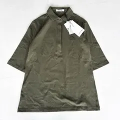 【新品タグ付き/レディースL】ラコステ　ポロシャツ　5部袖　スリムフィット　比翼