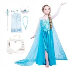 アナと雪の女王 プリンセスドレス コスチューム 100 アクセサリー ポーチ付