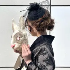 《ブラック》トーク帽カクテルハットヘッドドレス和装髪飾り成人式卒業式結婚式