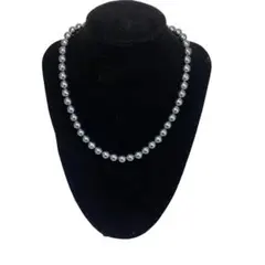 yd72 【新品】グレー ネックレス 貝パール 冠婚葬祭 アクセサリー