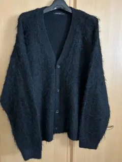 シャギーカラーニットVネックカーディガン