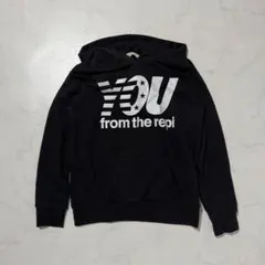 黒 パーカー ロゴ入り 長袖 カジュアル シンプル フード付き 部屋着 普段着