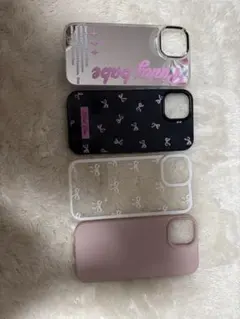リボン柄 iPhone15ケース 4個セット