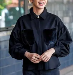 【新品未使用】SECRET TROPHY★ファーポケット付きブラウスジャケット