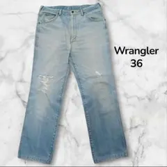 【美品】 Wrangler ダメージ ジーンズ デニム 3L ブルー F28のサムネイル