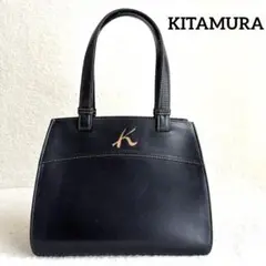 キタムラ KITAMURA トートバッグ　ハンドバッグ　ブラック　Kロゴ　レザー