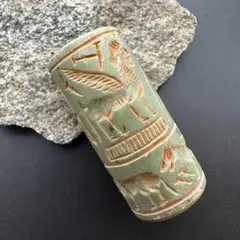 2段円筒印章 古代メソポタミア文明 神と神獣 スタンプ1544 - メルカリ