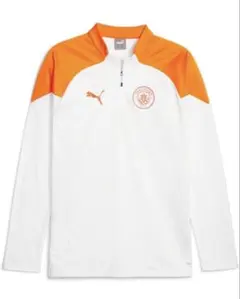 d*7様 Puma ハーフジップ長袖ウェア ホワイト/オレンジ　Ｍサイズ