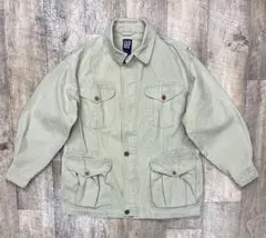 90'S GAP 旧タグ チンスト付き ミリタリージャケット ベージュ レアのサムネイル