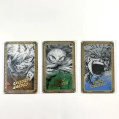 ヒロアカ 原画展 箔押しクリアカードコレクション緑谷出久 爆豪勝己 轟焦凍　デク