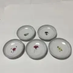 花柄陶磁器皿5枚セット