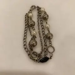 シルバー パール チェーンブレスレット