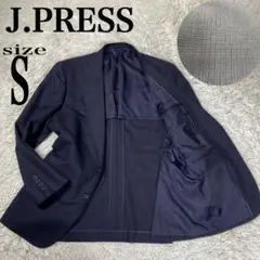 美品　ジェイプレス　テーラードジャケット　ネイビー　チェック柄　サイズS