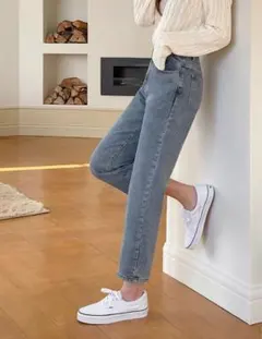 韓国 ソニョナラ ストレートバンディングデニムパンツのサムネイル
