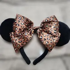 ミニーマウス耳カチューシャ ヒョウ柄