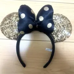 ミニー　カチューシャ　スパンコールゴールド