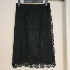 花柄レース ひざ丈スカート