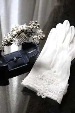 結婚式　ウェディンググローブ　ショート　白