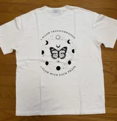 GAME Tシャツ 蝶 月 モチーフ ホワイト