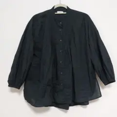 LEPSIM 軽やかコットンブラウス ギャザー ピンタック ブラック