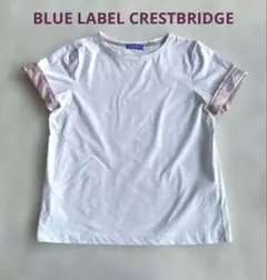 ブルーレーベルクレストブリッジ 半袖Tシャツ 袖ピンクチェックサイズMコットンのサムネイル