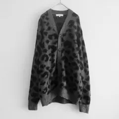 ★e インザライフ レオパード モヘア カーディガン ニット アニマル 黒 グレ