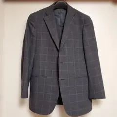 【良品】ニューヨーカー グレー チェック柄 シングルジャケット ズボンのサムネイル