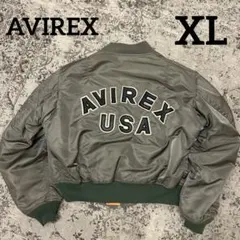 90s USA製 AVIREX MA-1 アーチロゴ カーキ XL