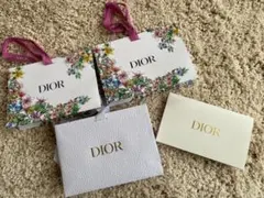 美品★CHRISTIAN DIOR　ディオール 花柄リボン付き＆ホワイト紙袋3枚