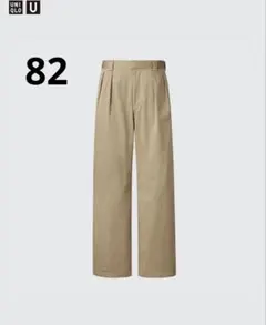 タックワイドパンツ ベージュ　82 ユニクロu