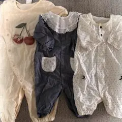 ベビー ロンパース 3枚セット　50-80サイズ 秋服のサムネイル