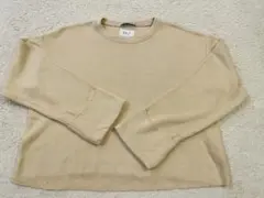 №841 ZARAベージュクルーネック長袖カットソーM