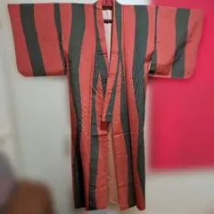 赤黒ストライプ 小紋着物