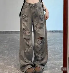 SHEIN ダメージジーンズ L