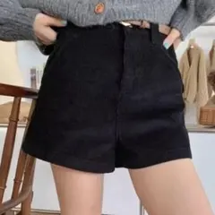 黒 コーデュロイ ショートパンツMサイズ