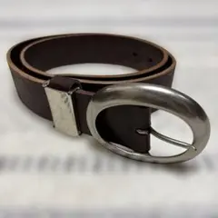 飯田工房　メンズベルト　ダークブラウン レザー ベルト