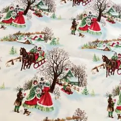 クリスマス　そり　マイケルミラー　生地　USAコットン