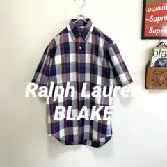 Ralph Lauren BLAKE 90's 白ベース+紫×赤×黄×緑　半袖