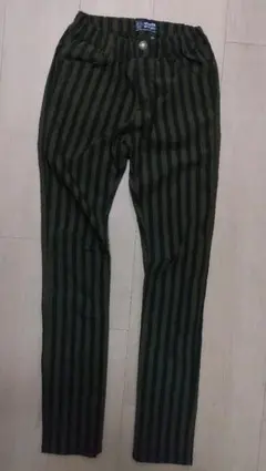 make your day パンツ ズボン  150 カーキ 140 ストライプ